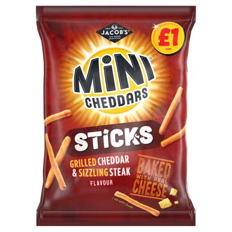 McVitie's Mini Cheddars Grilled Cheddar & Steak Sticks PM £1 75g NEW