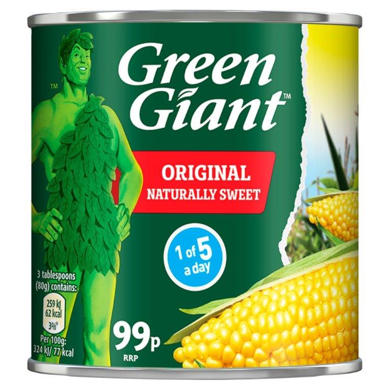 Green Giant Sweetcorn 340g PM 99p